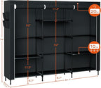 CASAMAYA Portable Closet, 81.1 Inch Extra Large Capacity Wardrobe Closet with Cover, Clothes Storage Organizer with Shelves a