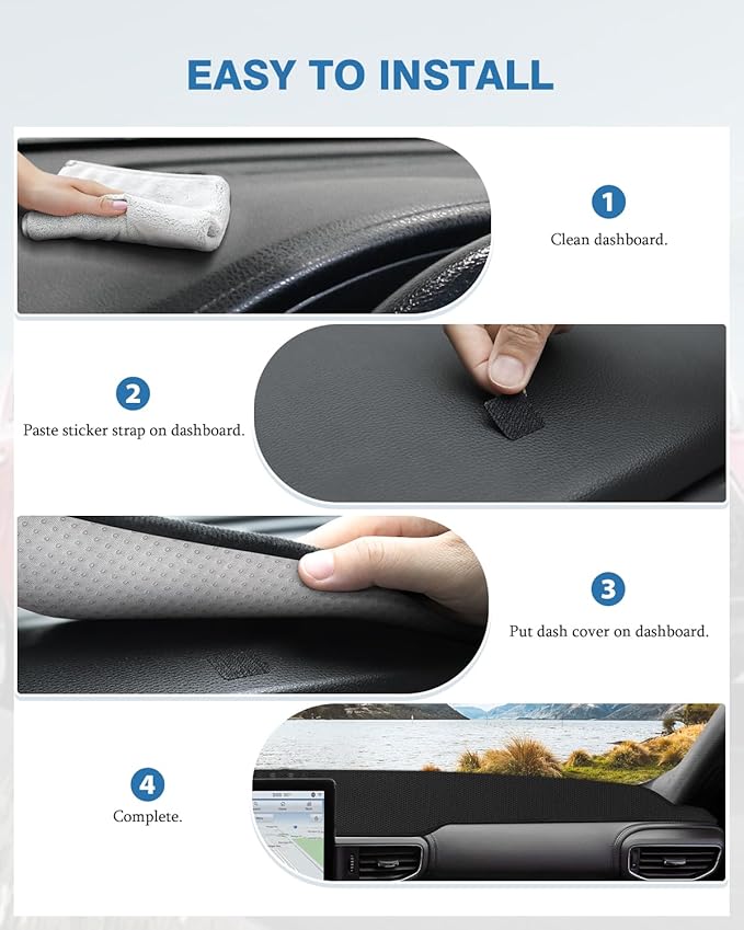 FIILINES Dash Cover for 2020-2025 Ford Explorer, Dashboard Mat Accessories Dash Cover Sunshade Nonslip Mesh Protector No Glar
