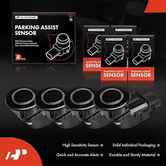 A-Premium 4-PC Reverse Backup Parking Assist Sensor Compatible with Select Toyota & Lexus Models - Sienna 2007-2010, LS430 2001-2006, Replace# 8934112041C0