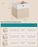 SONGMICS Storage Cubes, Set of 6 Foldable Fabric Storage Boxes, Cube Organizer Boxes with Handles, for Closet Shelves, Odorle