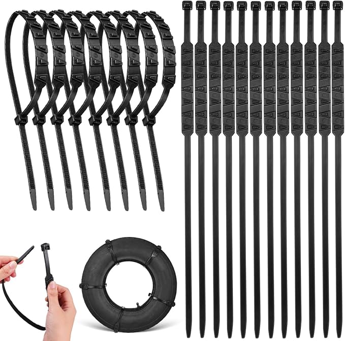 OUNONA Motorcycle Tire Chains 20 Pcs Universal Anti-Slip Snow Chains Snow Cable for Motor Bike Tires for Winter Ice Traction 