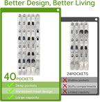 Unjumbly Over the Door Shoe Organizer with 40 Large Breathable Mesh Pockets, Space Saving Shoe Holder, Hanging Shoe Rack for 