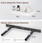 Fun Memories Floating Shelves for Wall 16 Inch Set of 3, Farmhouse Floating Shelves with Invisible Heavy Duty Bracket, 10 Inc