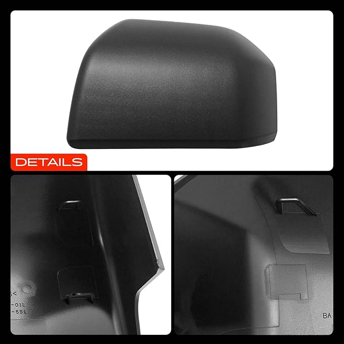 A-Premium Driver Side Rearview Mirror Cover Cap - Compatible with Ford F-150 F150 2015-2020 - Textured Black