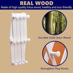 Amber Home Wood Accordion Wall Rack 13 Hooks (Pegs), Expandable Wall Mounted Hanger for Coat, Hat, Scarf, Coffee Mugs, X Shap