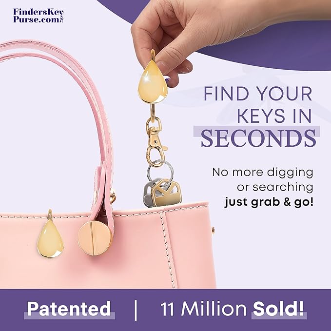 Women’s Bag Charm Key Finder, Car Keychain Hook, Cute Purse Organizer & Tote Bag Accessories, Gifts for Mom - Original