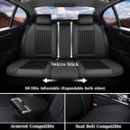Coverado Car Seat Covers Full Set, Seat Covers for Cars, Black Car Seat Cover, Nappa Leather Car Seat Cushion, Car Seat Prote