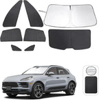 TINGLU Window Shades 8PCS for Porsche Macan 2014-2024 Accessories Car Side Full Windows Rear Triangular Windshield Sun Shade Sun UV Rays & Privacy Protection for Camping,Napping,and Relaxing