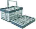 Domiella 2-Pack Foldable Storage Baskets, Collapsible PP Crates with Handles - 20L Capacity, Strong and Portable for Home Org