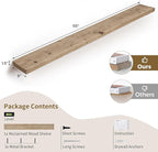 Solid Wood Floating Shelves, 8" Deep Rustic Reclaimed Barnwood Wall Hanging Floating Shelf with Invisible Heavy-Duty Metal Br