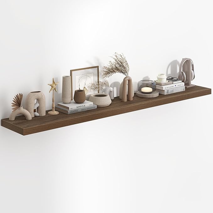 72"W x 9.3"D Floating Shelves for Wall, Wall Mounted Bathroom Shelves 1 Pack Deep Floating Shelf for Bedroom Kitchen Living R