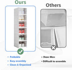 Shoe Storage Organizer Box 6-Tier Foldable Collapsible Stackable Shoe Rack Bins, Fit Size 12, No Assembly, for Men and Women