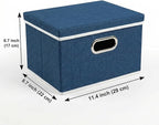 PRANDOM Storage Bins with Lids [3-Pack] Linen Fabric Foldable Storage Boxes Organizer Containers Baskets Cube with Cover for 