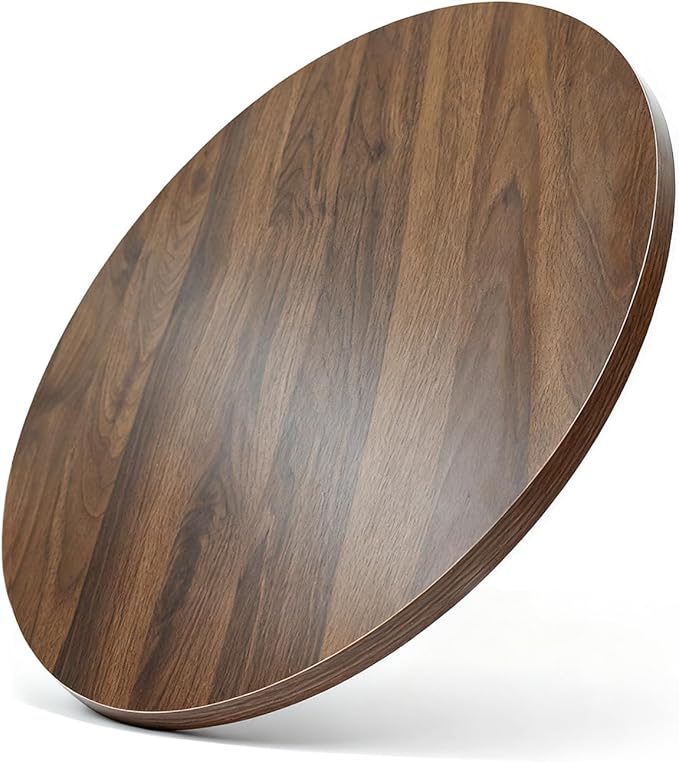 24" Wood Lazy Susan, Large Solid Turntable Serving Tray for Tabletop, Smooth Rotating Round Tray for Kitchen Counter, Dining 