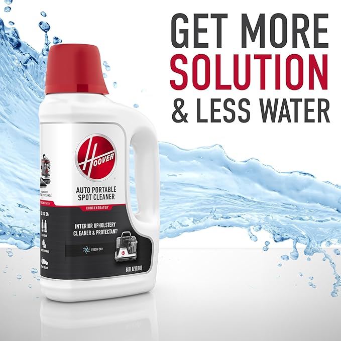 Hoover Auto Portable Spot Cleaner Solution, 64 oz., Fresh Car Scent, Car Interior Upholstery Cleaner and Protectant, Tackles 