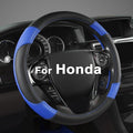 GIANT PANDA Microfiber Leather Steering Wheel Cover for Honda Accord,Civic,CR-V,HR-V,Pilot(Diamond-Pattern-Black+Blue-Standar