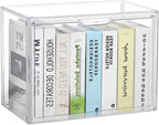 LXLXXL Cube Storage Organizer Acrylic Book Case Display Case Box Stackable Book Storage Containers With Magnetic Door Clear P