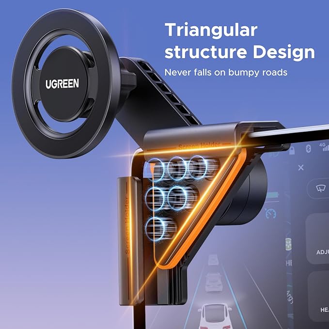 UGREEN Phone Holder for Tesla Model 3 and Y Accessories Magsafe Car Mount Magnetic Phone Mount Strongest Magnet Power Compatible with iPhone 17 16 15 14 13 Plus Pro Max Series