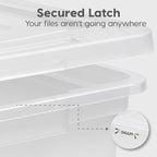 IRIS USA File Box, Plastic File Organizer with Lids for Letter/Legal File, Portable Document Box For Moving, Storage Bin with