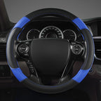 GIANT PANDA Microfiber Leather Steering Wheel Cover for Honda Accord,Civic,CR-V,HR-V,Pilot(Diamond-Pattern-Black+Blue-Standar