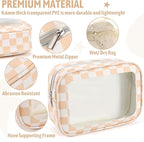 YOPCDJ 5PCS Diaper Bag Organizer Pouch Set, TSA Approved Toiletry Bag，Clear Waterproof TPU Makeup Bag Set Travel Organizer Ba