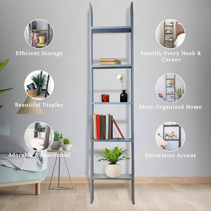 BARNWOODUSA Throw Blanket Ladder – Fully Assembled Reclaimed Wood – Rustic Decorative Ladder for Towels, Quilts, & More – Per
