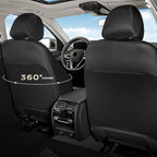 Coverado Front Seat Covers, Breathable Mesh & Leather Car Seat Protectors, Black Driver Seat Cover, Car Seat Cushions, Univer