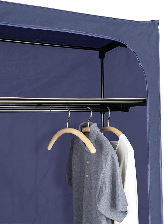 Wenko 64530100 Business Wardrobe with Shelf for Mobile Wardrobe 75 x 160 x 50 cm Dark Blue