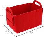 Minoisome Storage Basket Felt Storage Bin Collapsible& Convenient Box Organizer with Carry Handles for Office Bedroom Closet 