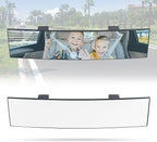Rear View Mirror for Car,11.8" Convex Panoramic Wide Angel View Mirrors Extender,Universal Clip on Interior Rearview Mirror for Truck Car and SUV (White)