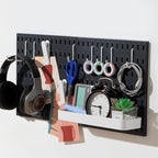 Keepo Peg Board Wall Organizer – Plastic Pegboard Panels, Modular Peg Board Storage System for Home Office, Craft Room, Gamin