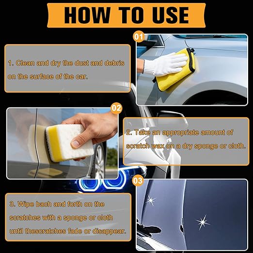 2Pcs Car Scratch Remover Wax, Universal Premium Polishing Compound for Deep Scratches, Car Scratch Repair Tool, 4 Fl Oz (120 Ml), with Sponge