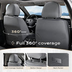 Coverado Seat Covers, Car Seat Covers Full Set, Leather Seat Covers for Cars, Car Seat Protector, Gray Car Seat Covers Front 