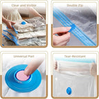 Vacuum Seal Bags with Portable Electric Pump, 9 Pack Vacuum Storage Bags for Clothing Travel, Compression Packing Space Saver