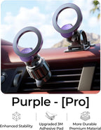 LISEN for MagSafe Car Mount [2026 Strong Magnets] Magnetic Phone Holder for Your Car [Vent&Dash] Magnet Cell Phone Holder Mount Cradle Car Accessories Kits for Men Women Purple