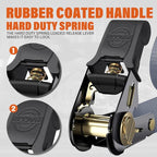 Ratchet Tie Down Straps, 2340lb Break Strength, 4pc 1inch x 16FT Tie Down Strap Set with Padded Handles & Coated S Hook W/Safety Clip, Cargo Strap Tie Down for Motorcycle, Truck (Grey)