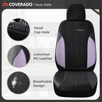 Coverado Car Seat Covers 2-Pack, Seat Covers, Waterproof Leather Car Protectors Front Seats, Luxury Universal Fit Seat Covers