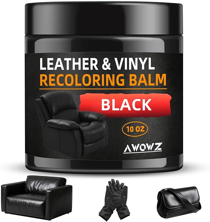 Leather Recoloring Balm - Scratch Repair & Color Restore Kit for Faded Leather, Leather Couch & Car Seats - 10OZ Leather Rest