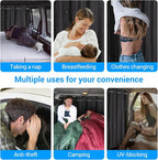 XCBYT Car Privcay Curtains - Car Camping Divider Curtains with Stainless Steel Adjustable Length Crossbar Window Shades for Van SUV Pickup Truck Travel Nap Camping