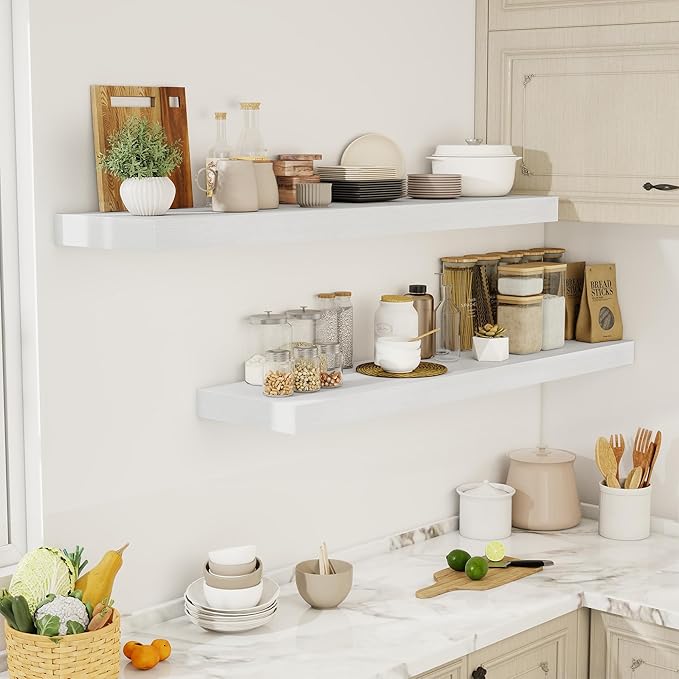 55 Inch Floating Shelves, 12" Deep Floating Shelf Wall Mounted, 55" Wall Shelves, Rustic Deep Bookshelf, Extra Deeper & Thick