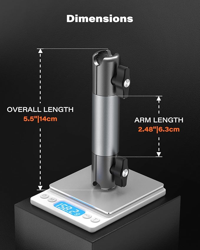A2C Heavy-Duty iPad Holder for Car Cup Holder, 5.5" Stable & Adjustable Aluminum Alloy Arm, Tablet Mount for Car Truck Road Trip Essentials Compatible with 4.7"-13" Cell Phones & Tablets