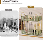 Aveniee Bathroom Counter Organizer, 2 Tier Perfume Skin Care Countertop Storage Shelf, Vanity Makeup Tray for Cosmetic Skinca