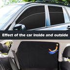 XCBYT Magnetic Car Window Shades 4 Pack - Blackout Side Window Sun Shade for Privacy & Car Camping, 99% UV Blocking Car Window Covers for Side Windows, Heat Protection Travel Shades for SUV Sedan
