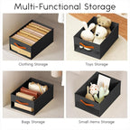 Homsorout Drawer Organizers and Storage - 12 Pack Foldable Pants Organizer with Clear Window & Handles, Fabric Closet Organiz