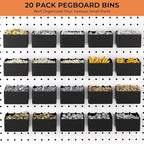 INCLY 320PCS Pegboard Accessories Organizer Kit, Peg Board Hooks Assortment with 20PCS Bins for Organizing Various Tools, Fit