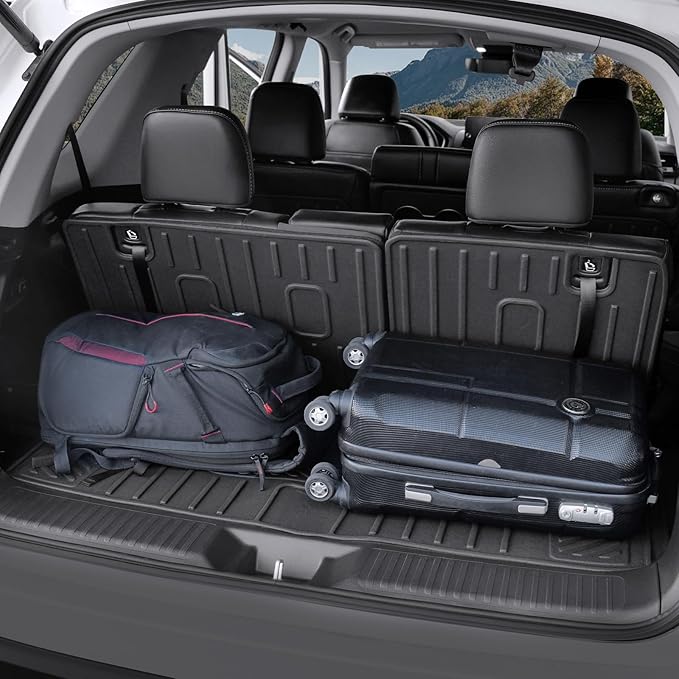 Cargo Mat for 2023-2025 2026 Honda Pilot, All Weather TPE Cargo Liner with Backrest Mat Interior Protection for Honda Pilot TrailSport Touring Elite EXL Black Edition Accessories