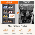 Lifewit 6 Tier Over the Door Shoe Organizer with 11 Large Deep Pockets, Fabric Hanging Shoes Shelf for Closet, Dorm Storage, 