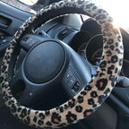 AUTOFAN Leopard Car Seat Covers Full Set with Steering Wheel Cover 2 Seat Belt Pads, Cheetah Print Seat Covers for Cars for W