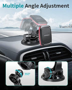 APPS2Car Magnetic Car Phone Mount with Adjustable Arm & 6 Strong Magnets Universal Dashboard Windshield Cell Phone Holder Compatible with All Smartphones