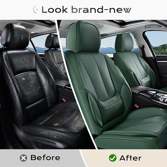 Coverado Seat Covers, Car Seat Covers Front Seats, Car Seat Cover, Car Seat Protector Waterproof, Car Seat Cushion Nappa Leat